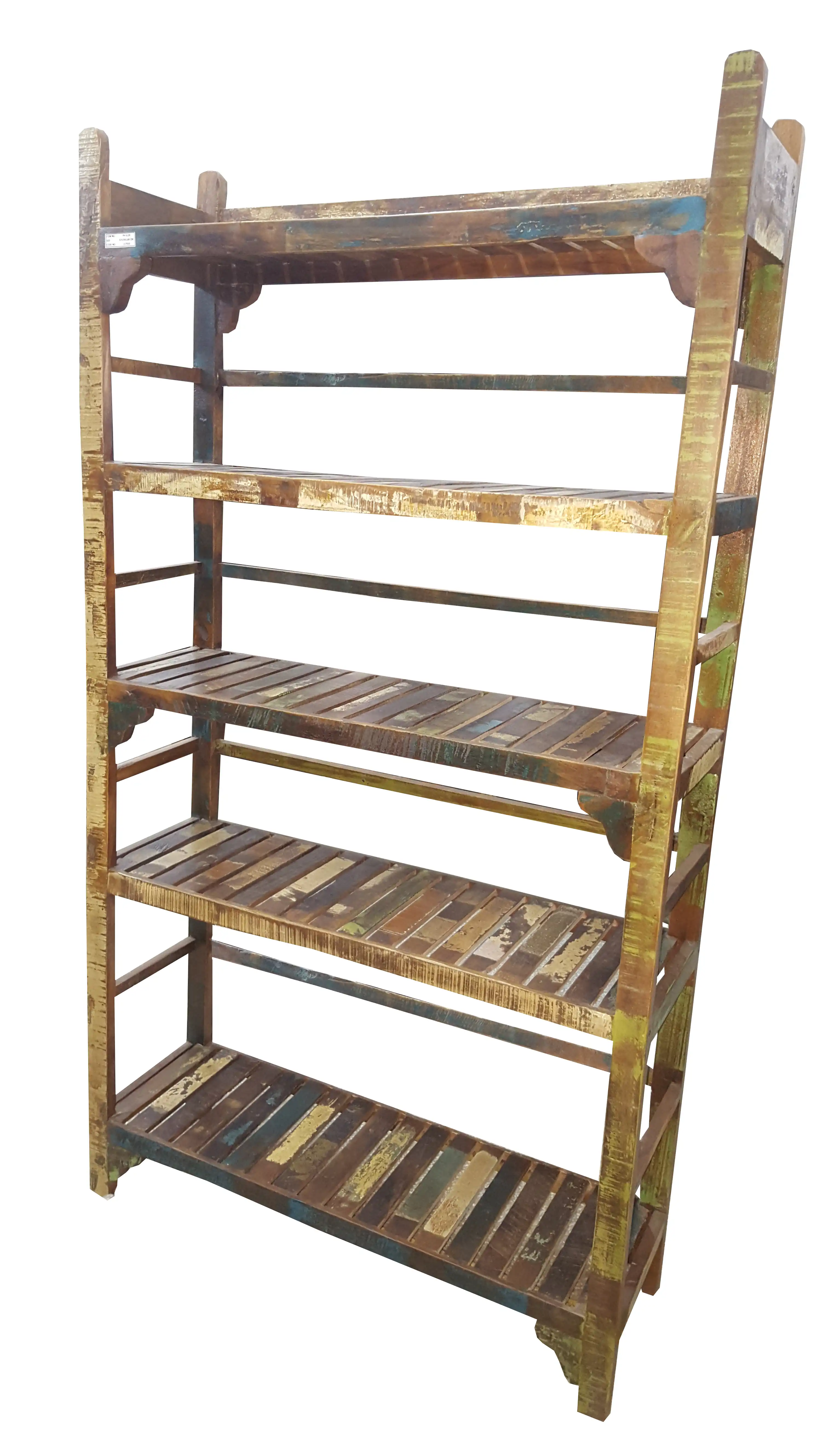 Reclaimed Wood Bookshelf with 5 Shelves - popular handicrafts